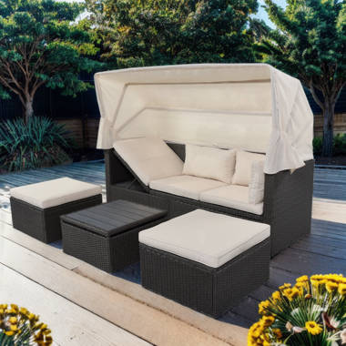 Garden lounge best sale bed with canopy